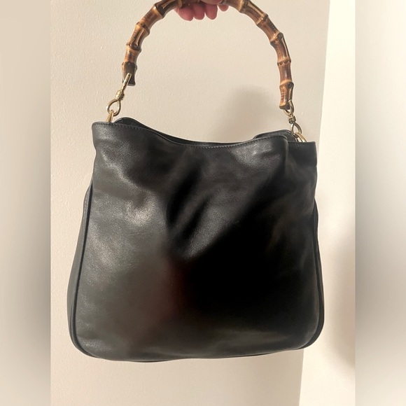 EUC GUCCI BAMBOO Black Leather bag - Picture 3 of 11
